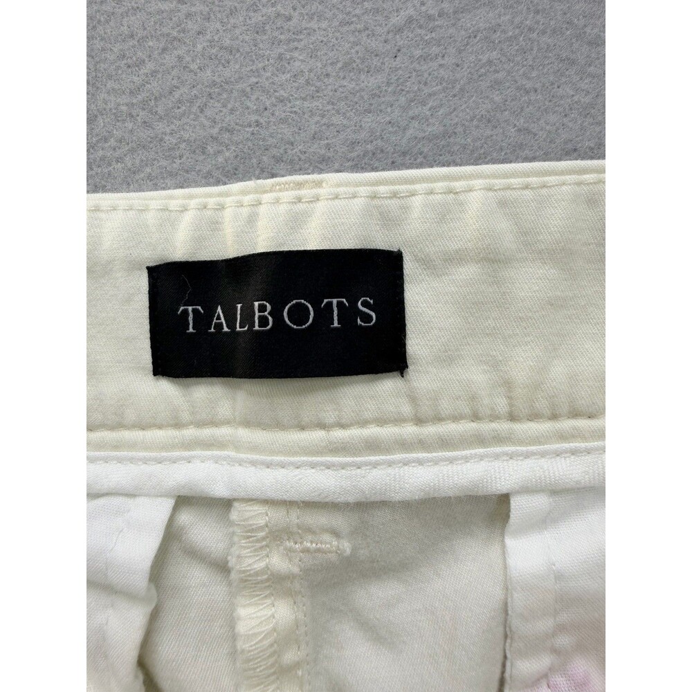 Talbots Relaxed Chino Pants Womens 12P Floral Embroidered White Cotton - Picture 6 of 15